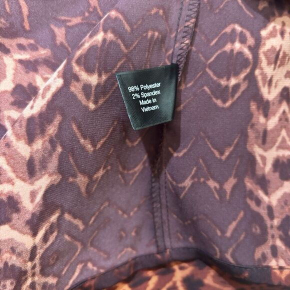 Lane Bryant Top Womens 18 20 Multicolor Boho Print Cold Shoulder Keyhole Blouse - Picture 6 of 7